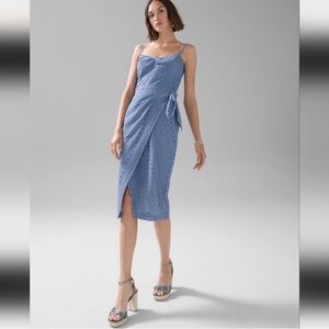 White House Black Market Blue Eyelet Dress